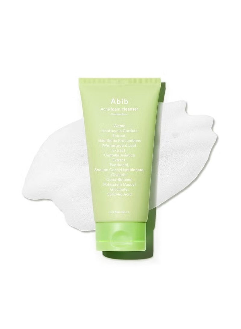 abib Acne Foam Cleanser Heartleaf Foam 5.07 fl oz / 150 ml | Korean Mild Acidic Daily Face Wash for Acne-Prone Skin, Hydrating & Soothing with Panthenol B5, Deep Cleansing for Sensitive Skin, K-Beauty - Image 1